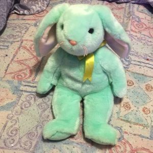 TY limited edition original beanie buddy teal bunny